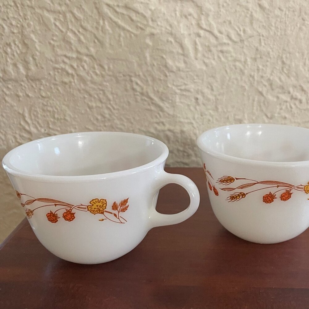 Vintage Pyrex  Autumn Harvest Coffee Cups.